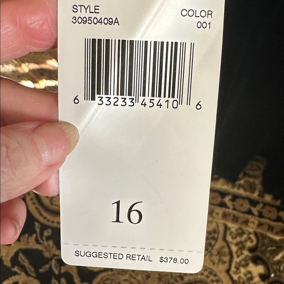 Dana Buchman Black silk & rayon velvet long sleeves midi dress NWT size 16-lined - Picture 11 of 11